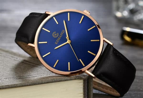 Ultra Thin luxury Men's Watch black blue gold