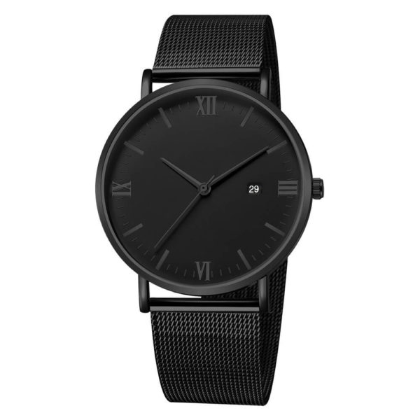 Men's Steel Dial Wrist Watch Black Black J